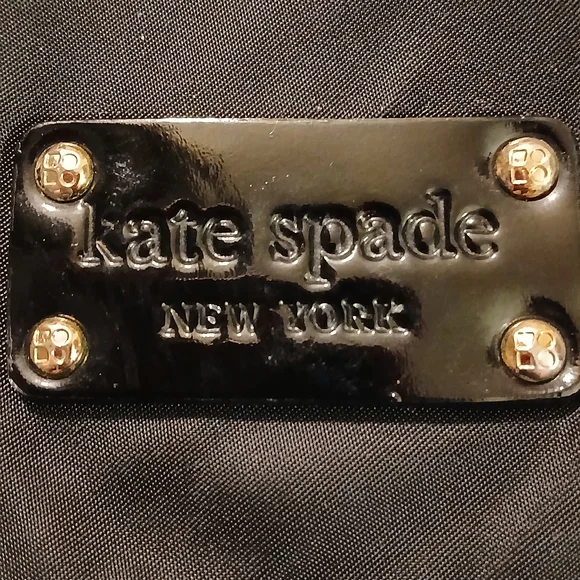 Kate Spade Vintage Black Nylon Backpack Canvas Leather Trim Gold Hardware - Picture 2 of 10